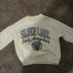 Abercrombie & Fitch White Crewneck Sweater